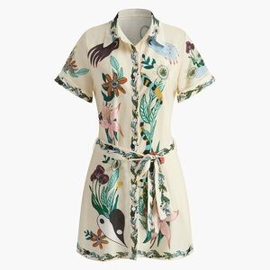 Commense Floral Print Mini Dress - Cream and Multicolor